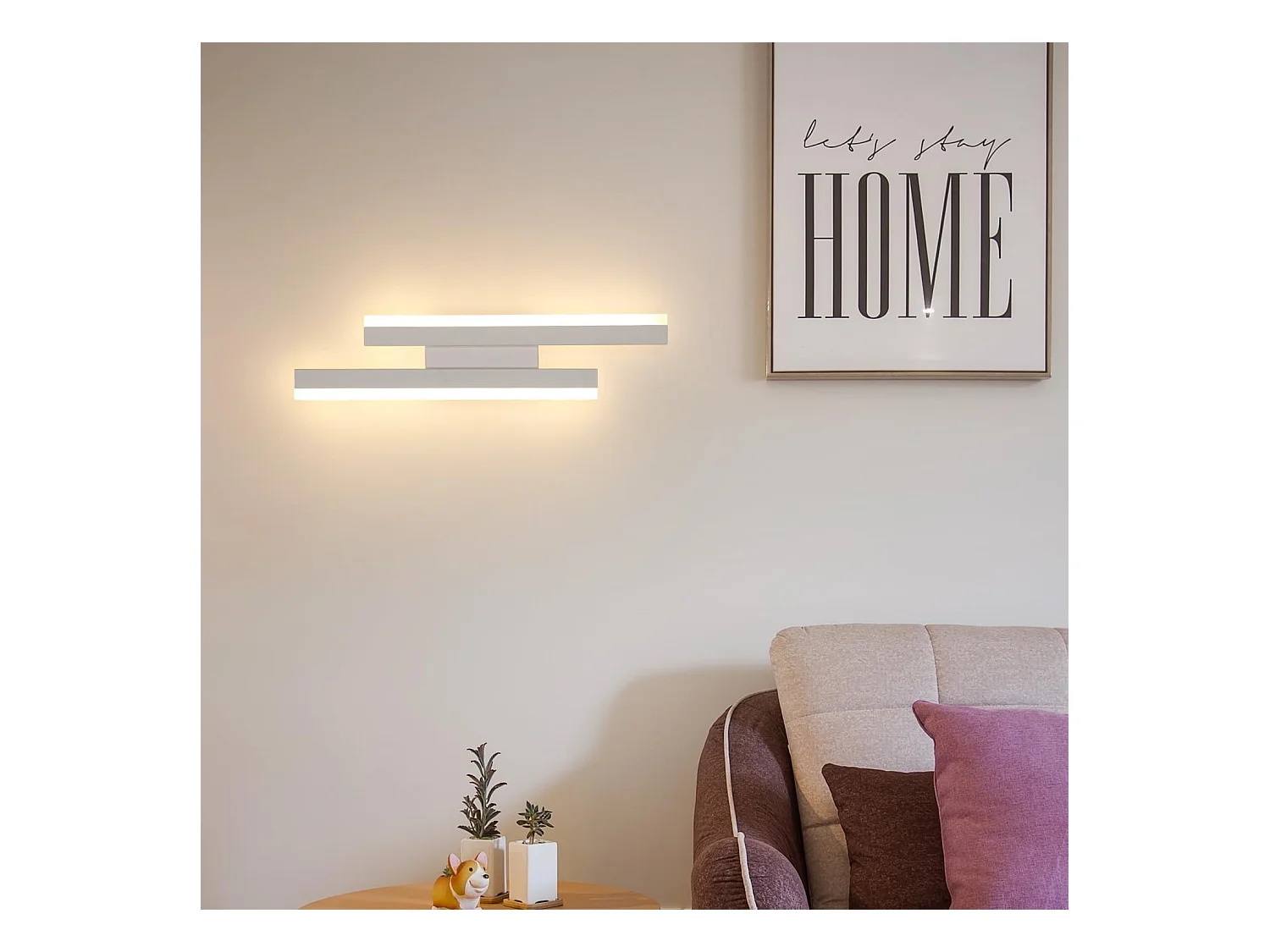 Applique Murale LED Moderne 16W Blanc en Acrylique - Luminaire Mural 3 Températures (3000K/4500K/6500K) pour Salon, Chambre, Salle à Manger et Couloir