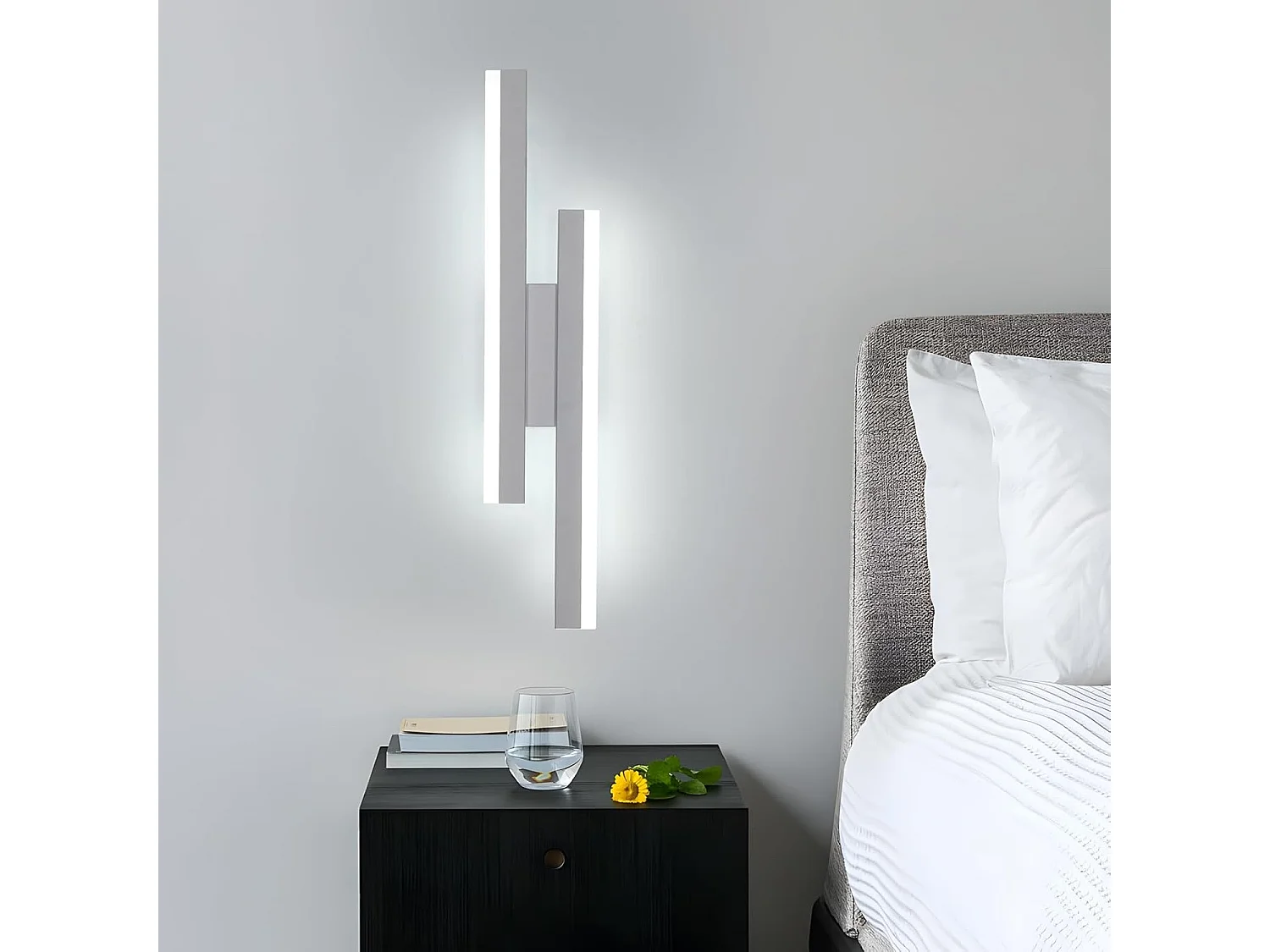 Applique Murale LED Moderne 16W Blanc en Acrylique - Luminaire Mural 3 Températures (3000K/4500K/6500K) pour Salon, Chambre, Salle à Manger et Couloir