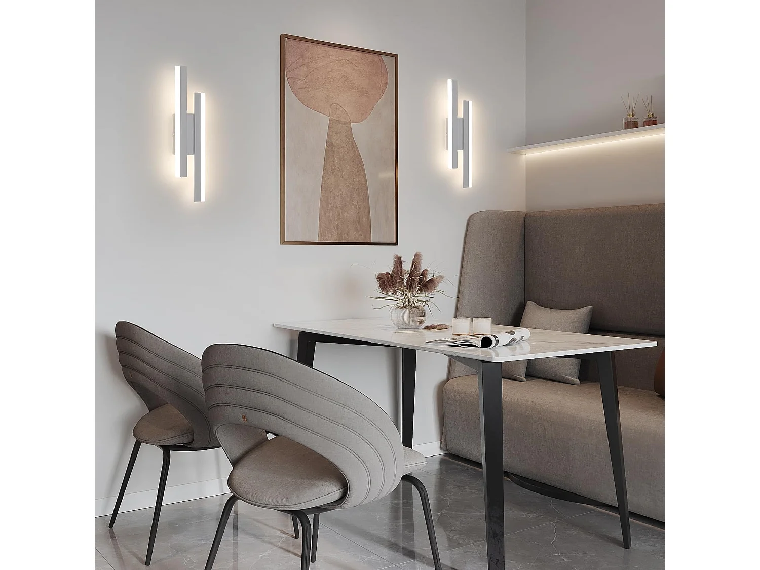 Applique Murale LED Moderne 16W Blanc en Acrylique - Luminaire Mural 3 Températures (3000K/4500K/6500K) pour Salon, Chambre, Salle à Manger et Couloir