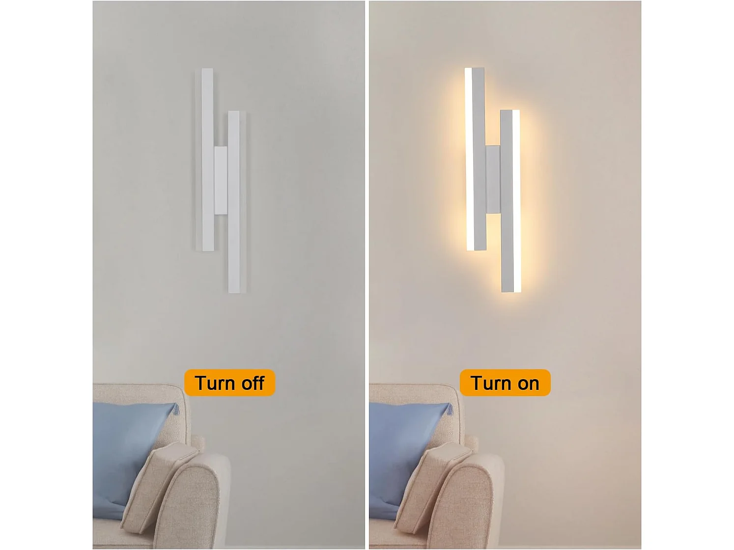 Applique Murale LED Moderne 16W Blanc en Acrylique - Luminaire Mural 3 Températures (3000K/4500K/6500K) pour Salon, Chambre, Salle à Manger et Couloir