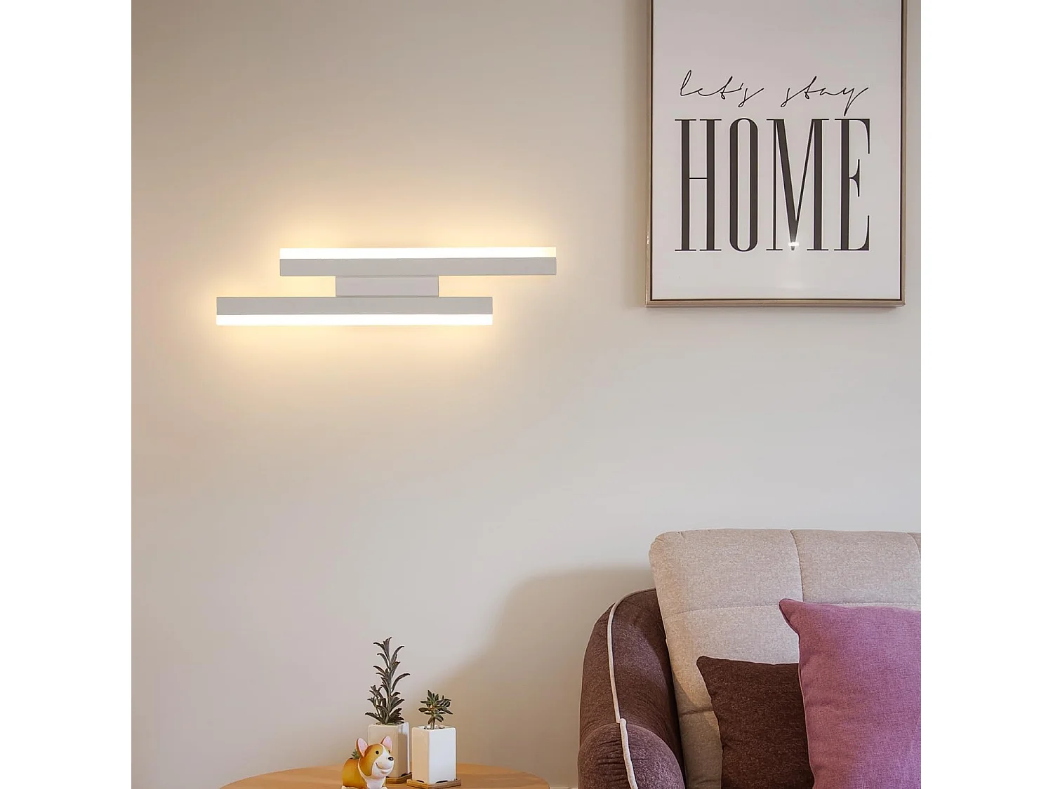 Applique Murale LED Moderne 16W Blanc en Acrylique - Luminaire Mural 3 Températures (3000K/4500K/6500K) pour Salon, Chambre, Salle à Manger et Couloir