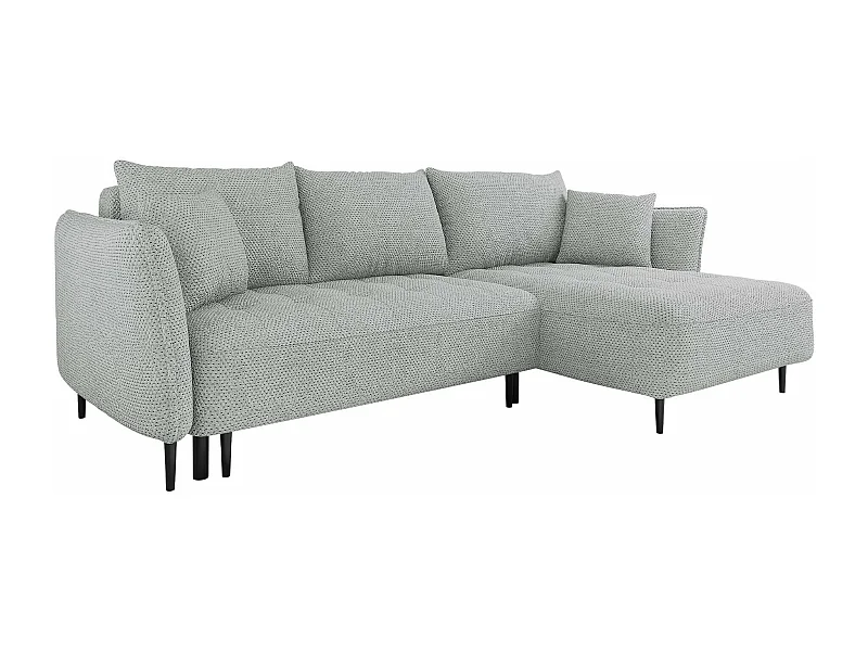 Canapé d'angle TrendyNest 102, Gris, Fonction de couchage, Boîte de literie, 276x158x94cm