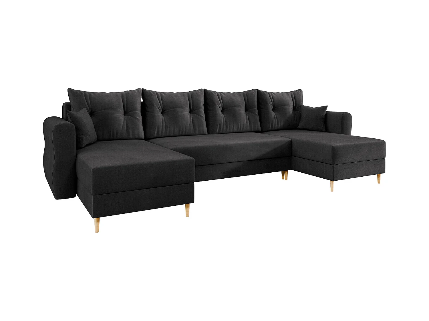 Sofá de canto Veldala 103, Preto, Funcionalidade de dormir, 31x14x9cm