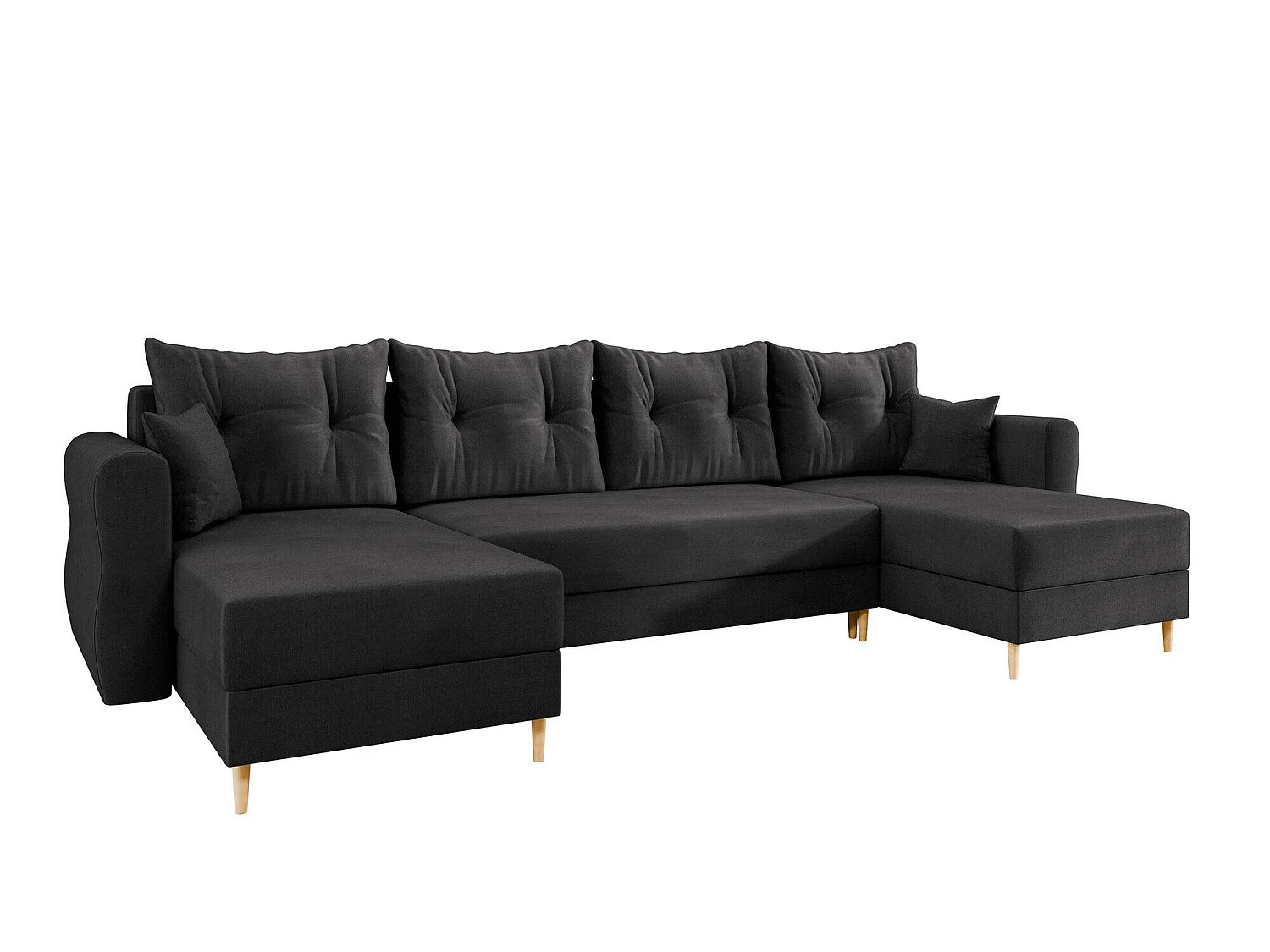 Sofá rinconero Veldala 103, Negro, Función de descanso, Almacenaje
