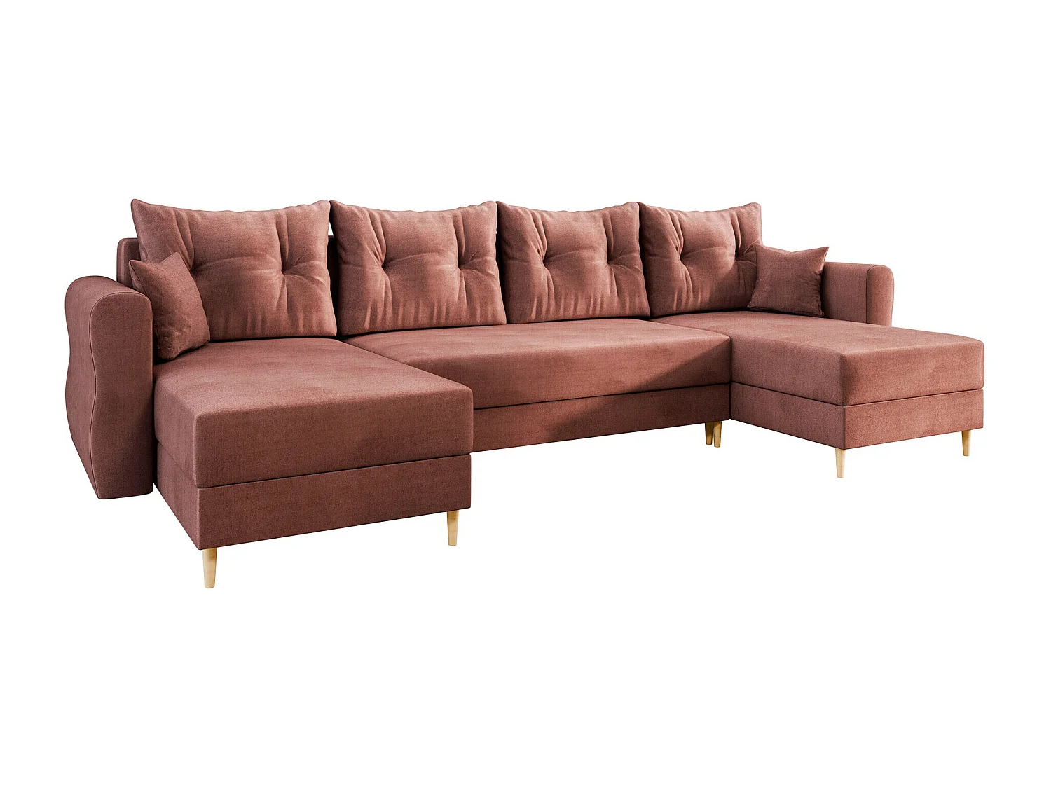 Divano angolare Veldala 103, Fucsia, Con, 310x138x85cm