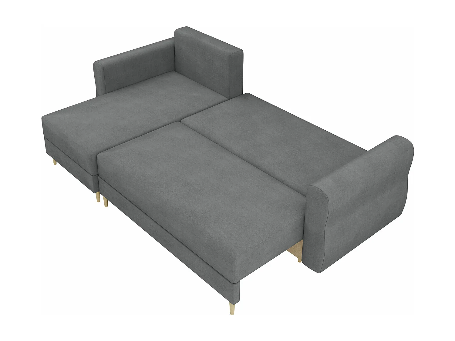 Sofá rinconero Veldala 102, Gris, Función de descanso, Almacenaje, 238x138x85cm