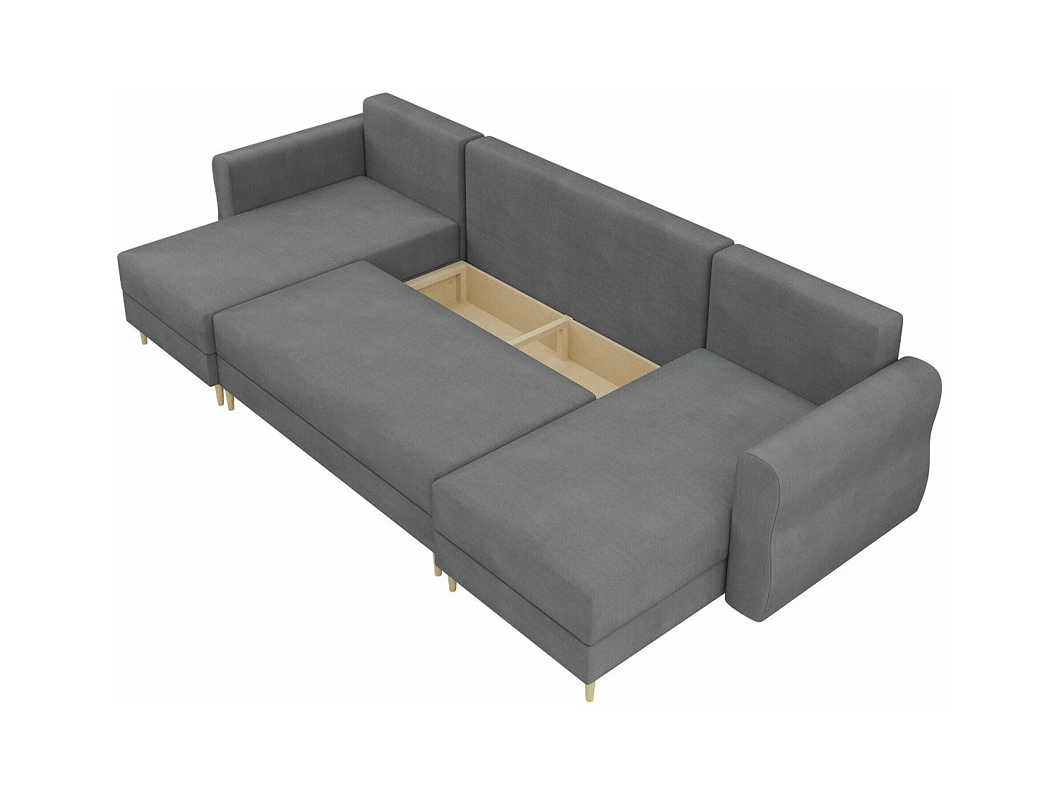 Sofá de canto Veldala 103, Castanho claro, Funcionalidade de dormir