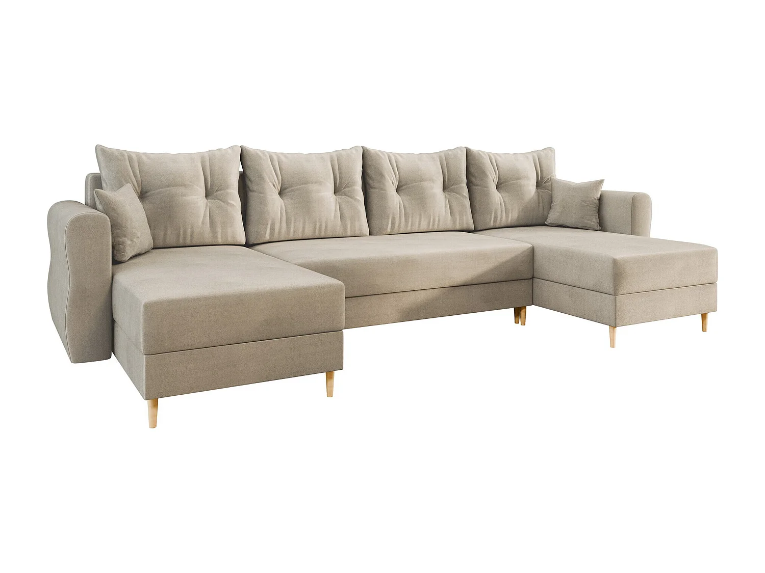 Canapé d'angle Veldala 103, Brun clair, Disponible, 310x138x85cm