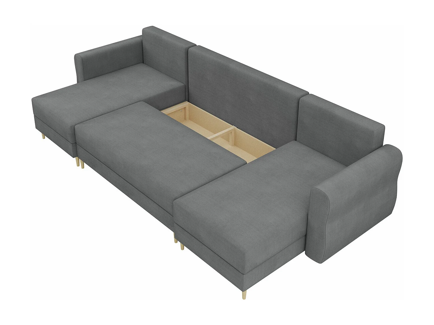 Canapé d'angle Veldala 103, Brun clair, Disponible, 310x138x85cm