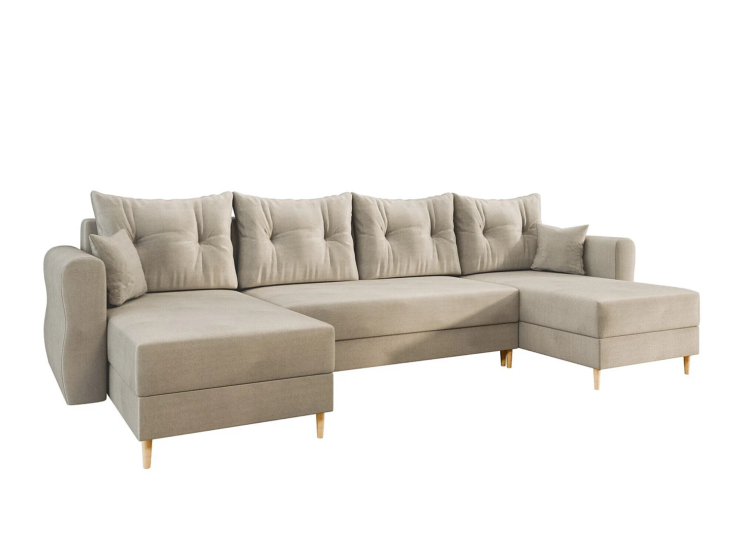 Canapé d'angle convertible 3 places en tissu brun VELDALA