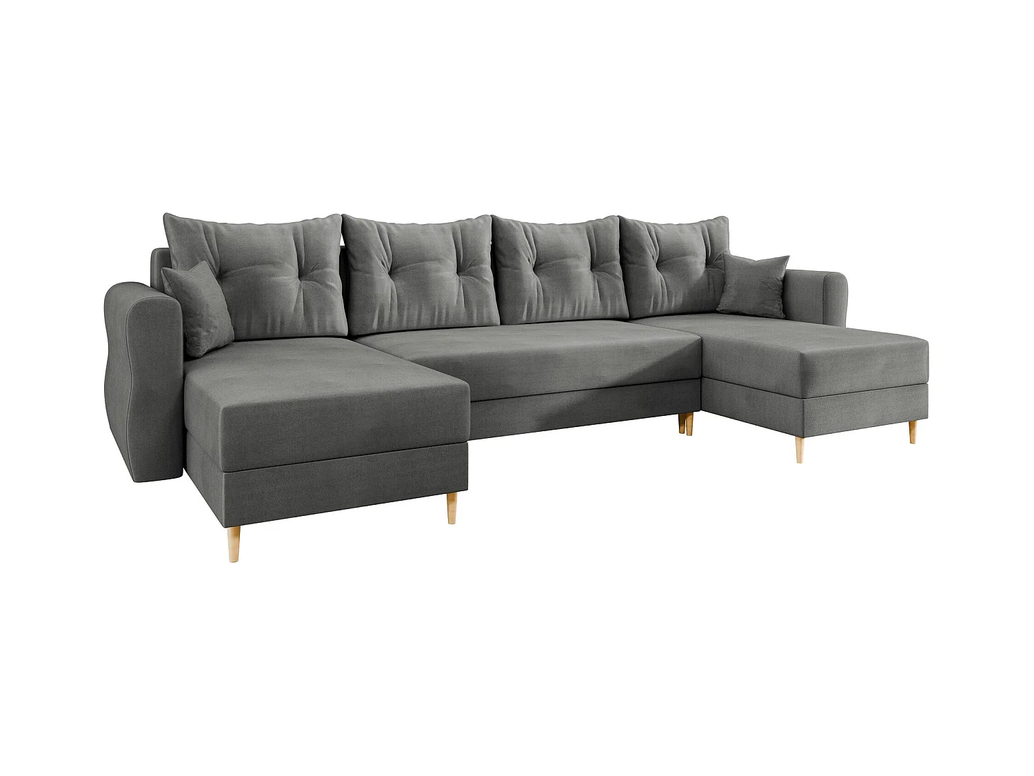 Sofá rinconero Veldala 103, Gris, Función de descanso, Almacenaje, 310x138x85cm