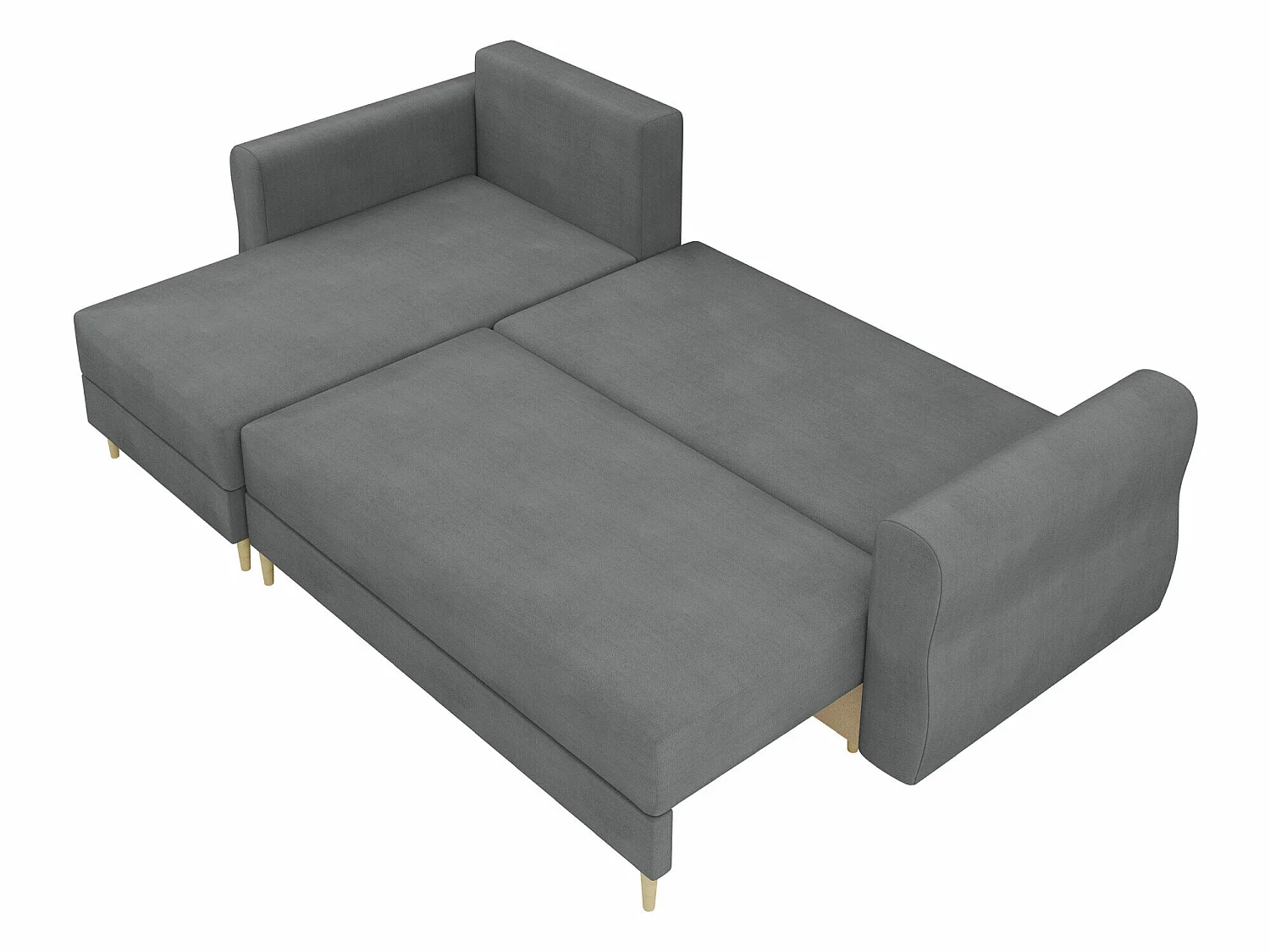 Canapé d'angle convertible 3 places en tissu turquoise VELDALA