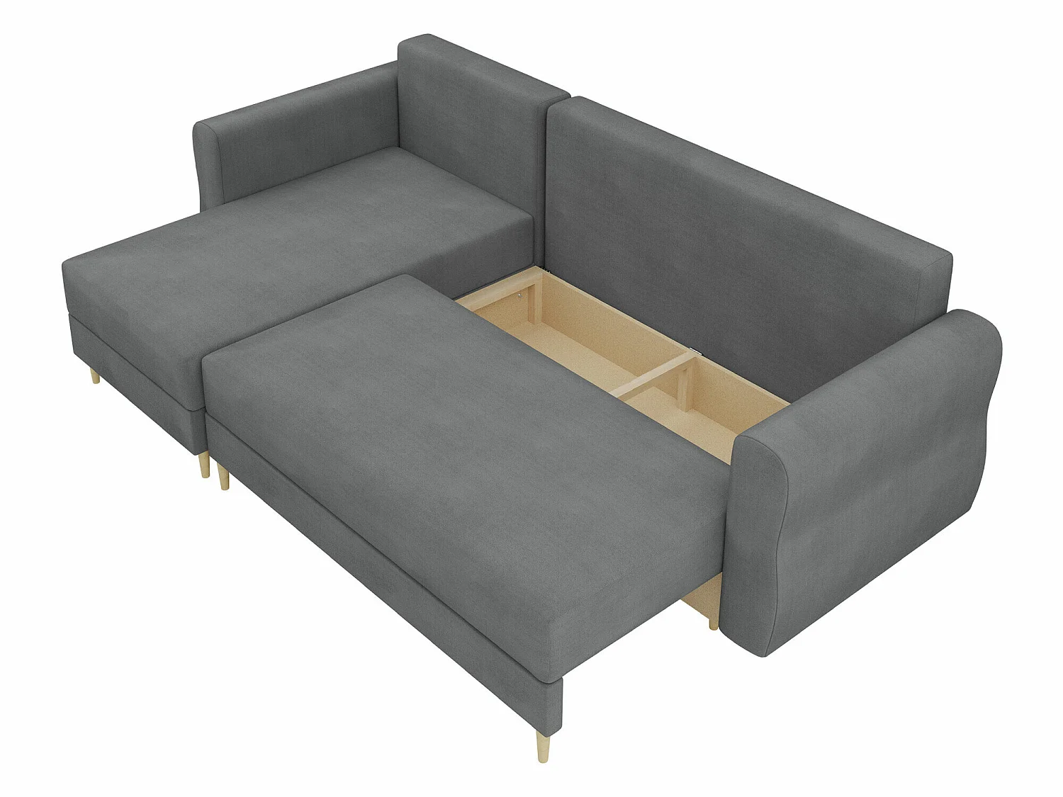 Canapé d'angle convertible 3 places en tissu turquoise VELDALA