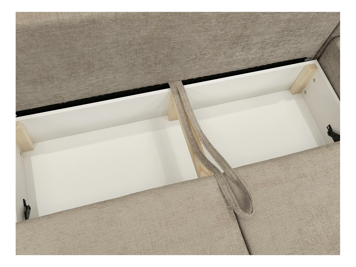 Canapé d'angle Stonecrest 106, Brun clair, Fonction de couchage, Boîte de literie, 338cm