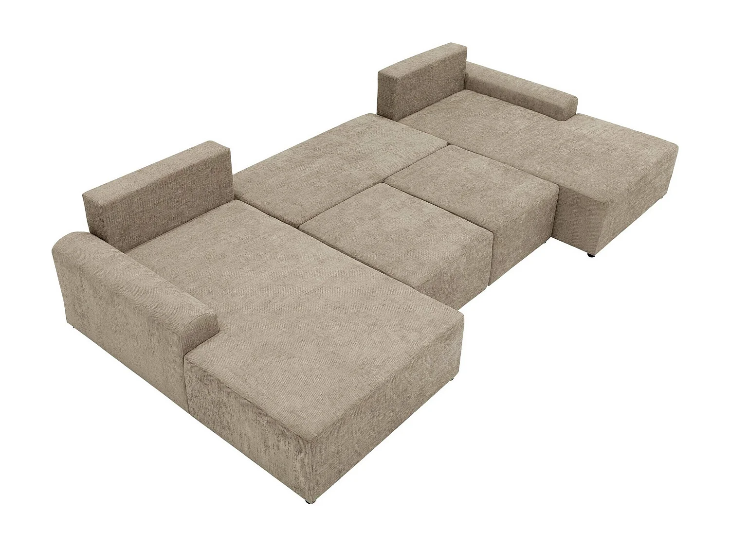 Canapé d'angle Stonecrest 106, Brun clair, Fonction de couchage, Boîte de literie, 338cm