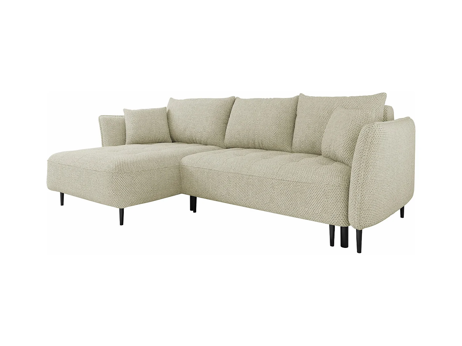 Sofá rinconero TrendyNest 102, De color marrón claro, Función de descanso, Almacenaje,