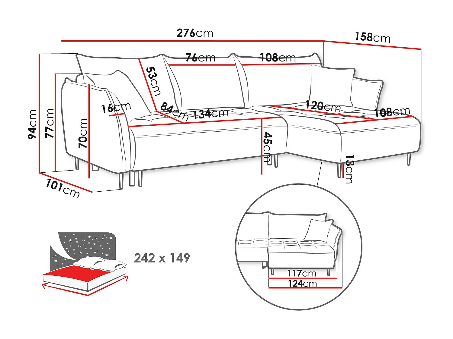 Sofá rinconero TrendyNest 102, De color marrón claro, Función de descanso, Almacenaje,