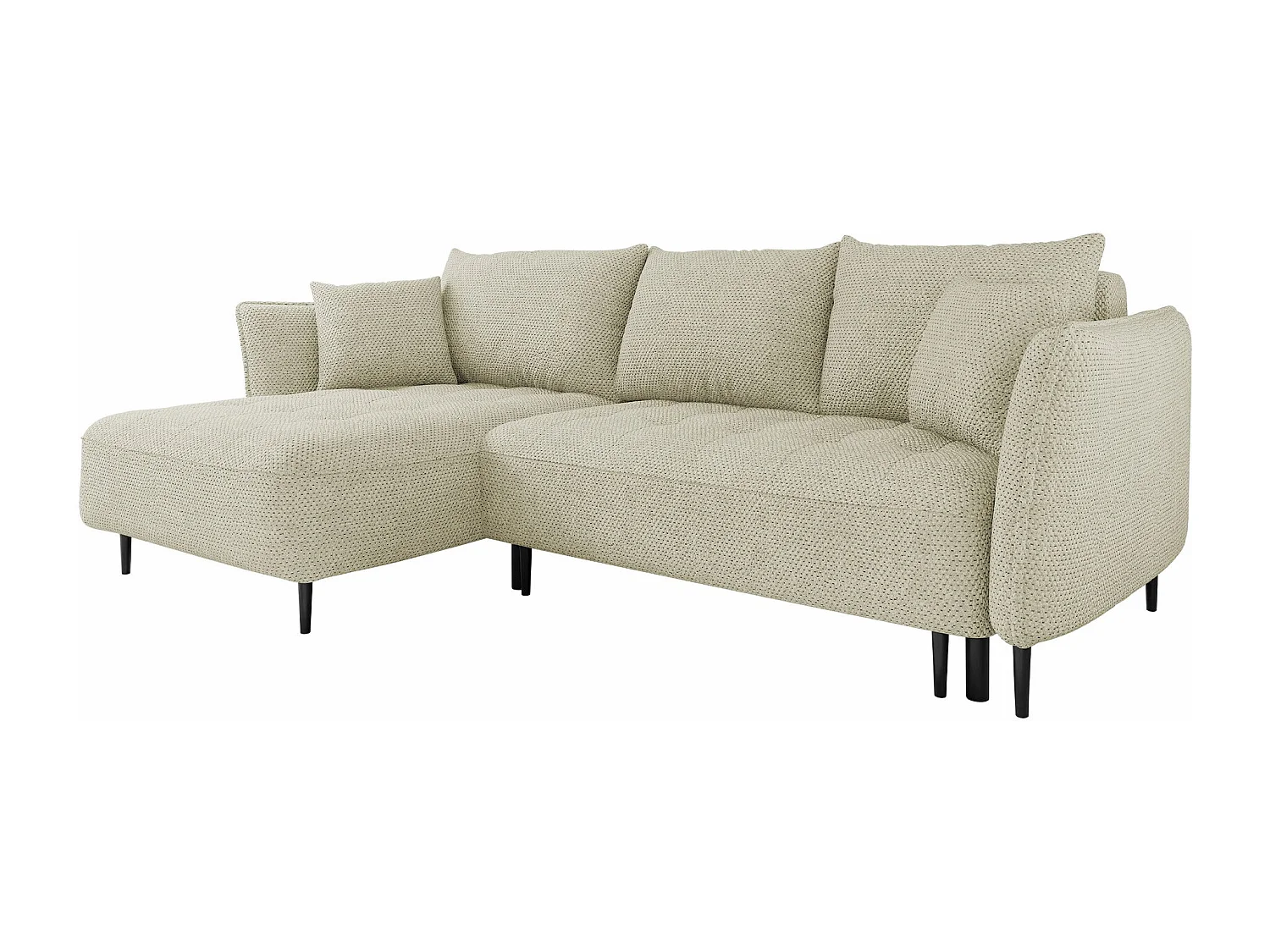 Sofá rinconero TrendyNest 102, De color marrón claro, Función de descanso, Almacenaje,