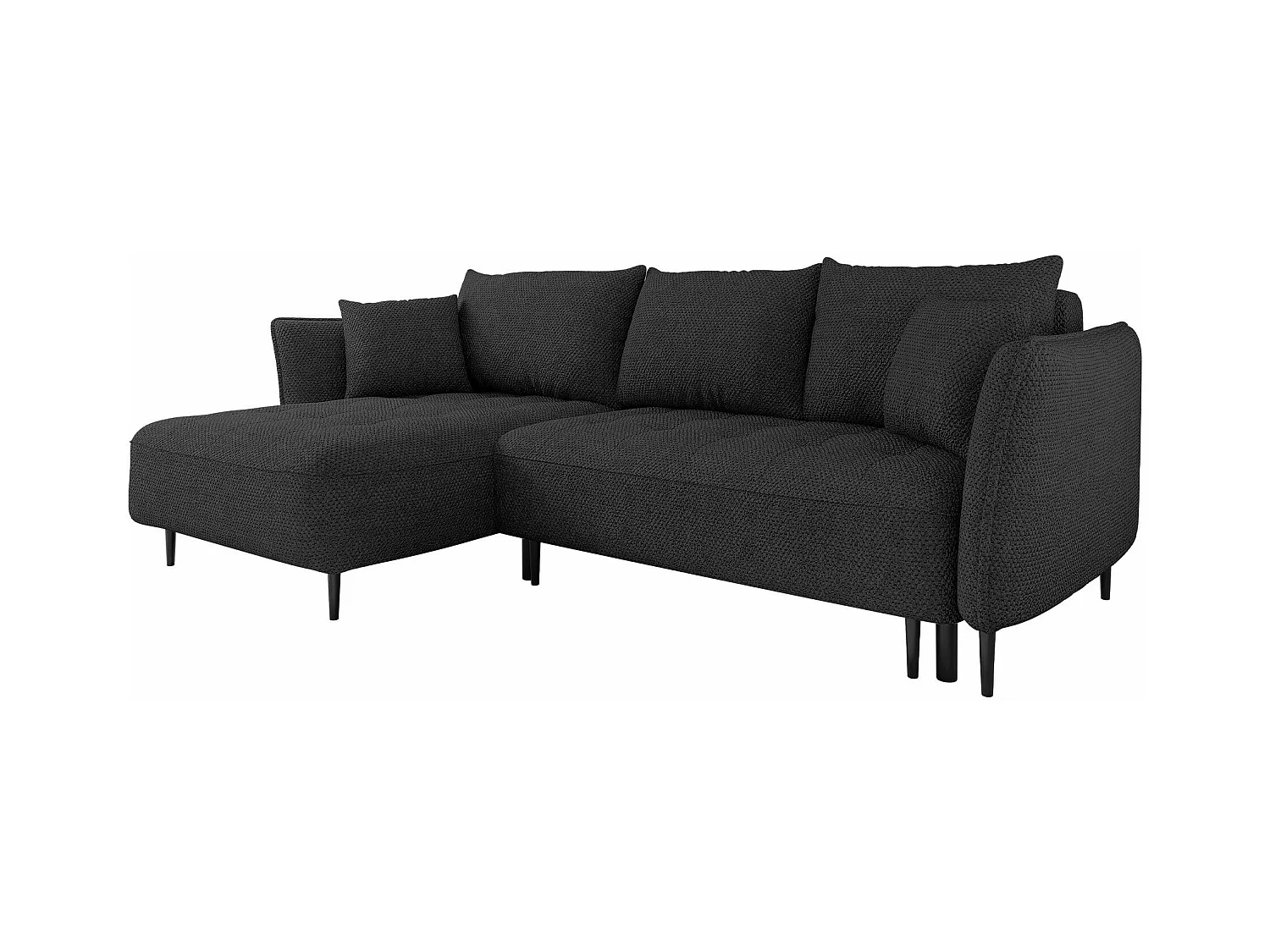 Canapé d'angle TrendyNest 102, Gris, Fonction de couchage, Boîte de literie, 276x158x94cm