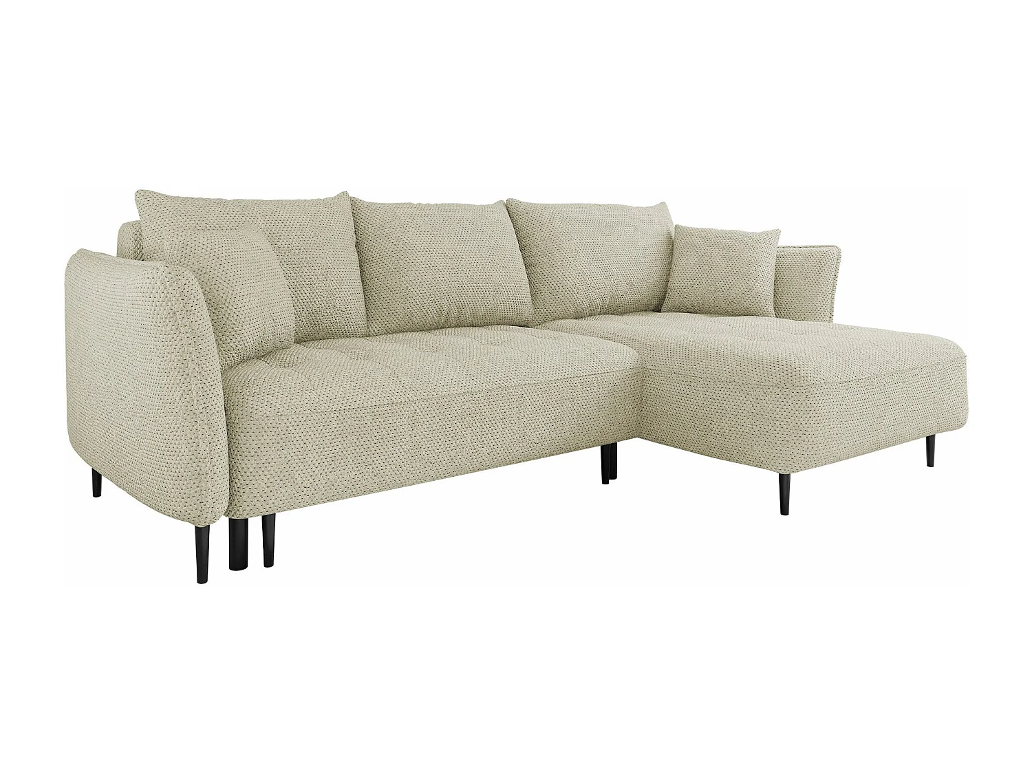 Sofá rinconero TrendyNest 102, De color marrón claro, Función de descanso, Almacenaje,