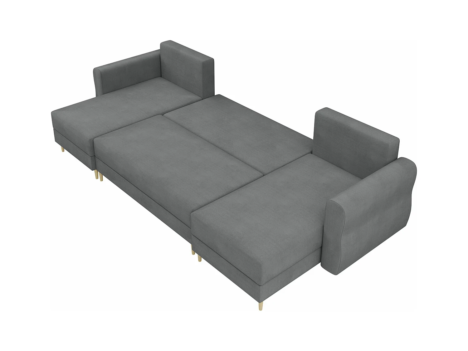 Canapé d'angle Veldala 103, Bleu, Fonction de couchage, Boîte de literie, 310x138x85cm