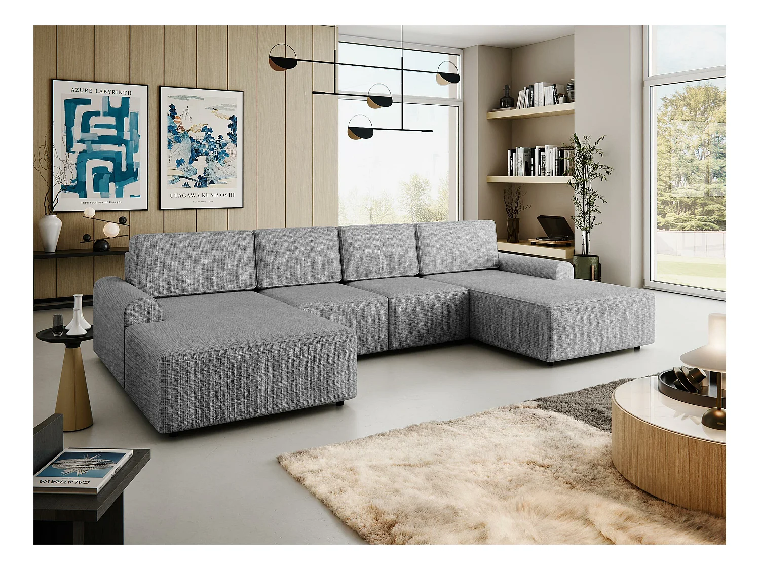 Sofá de canto Stonecrest 106, Cinzento, Funcionalidade de dormir