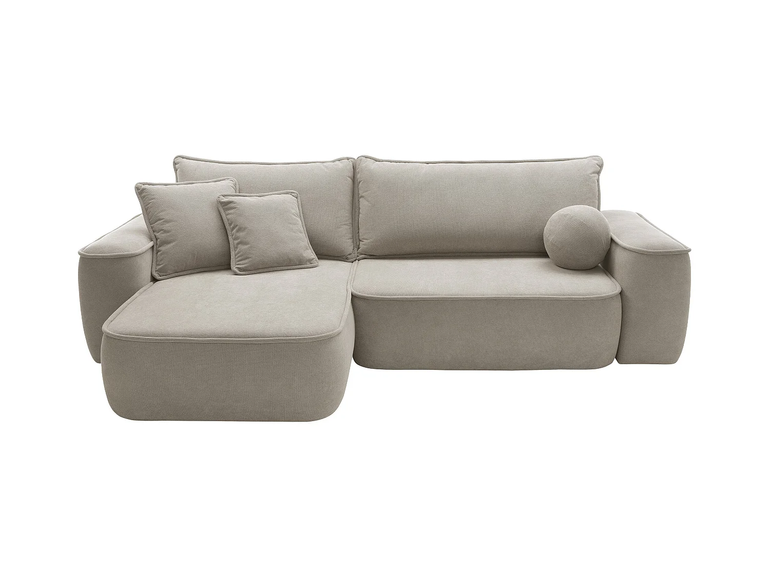 Sofá rinconero TrendyNest 112, De color marrón claro, Función de descanso, Almacenaje,