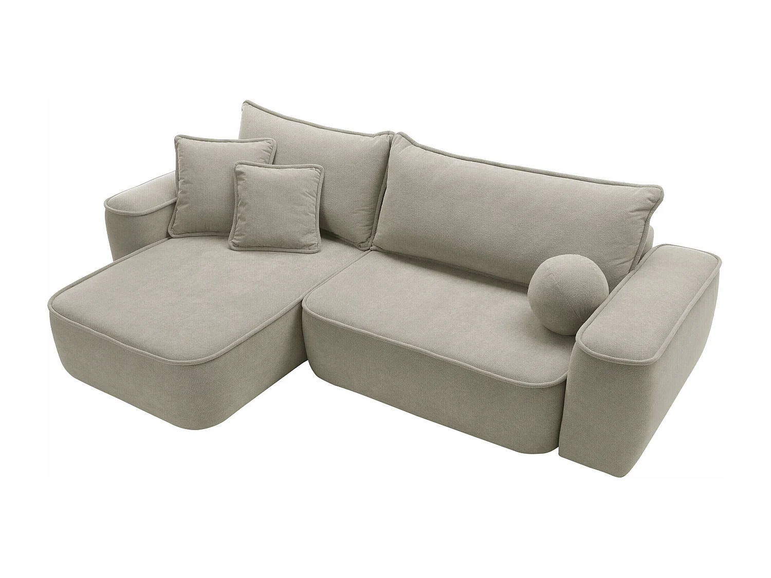 Sofá rinconero TrendyNest 112, De color marrón claro, Función de descanso, Almacenaje,