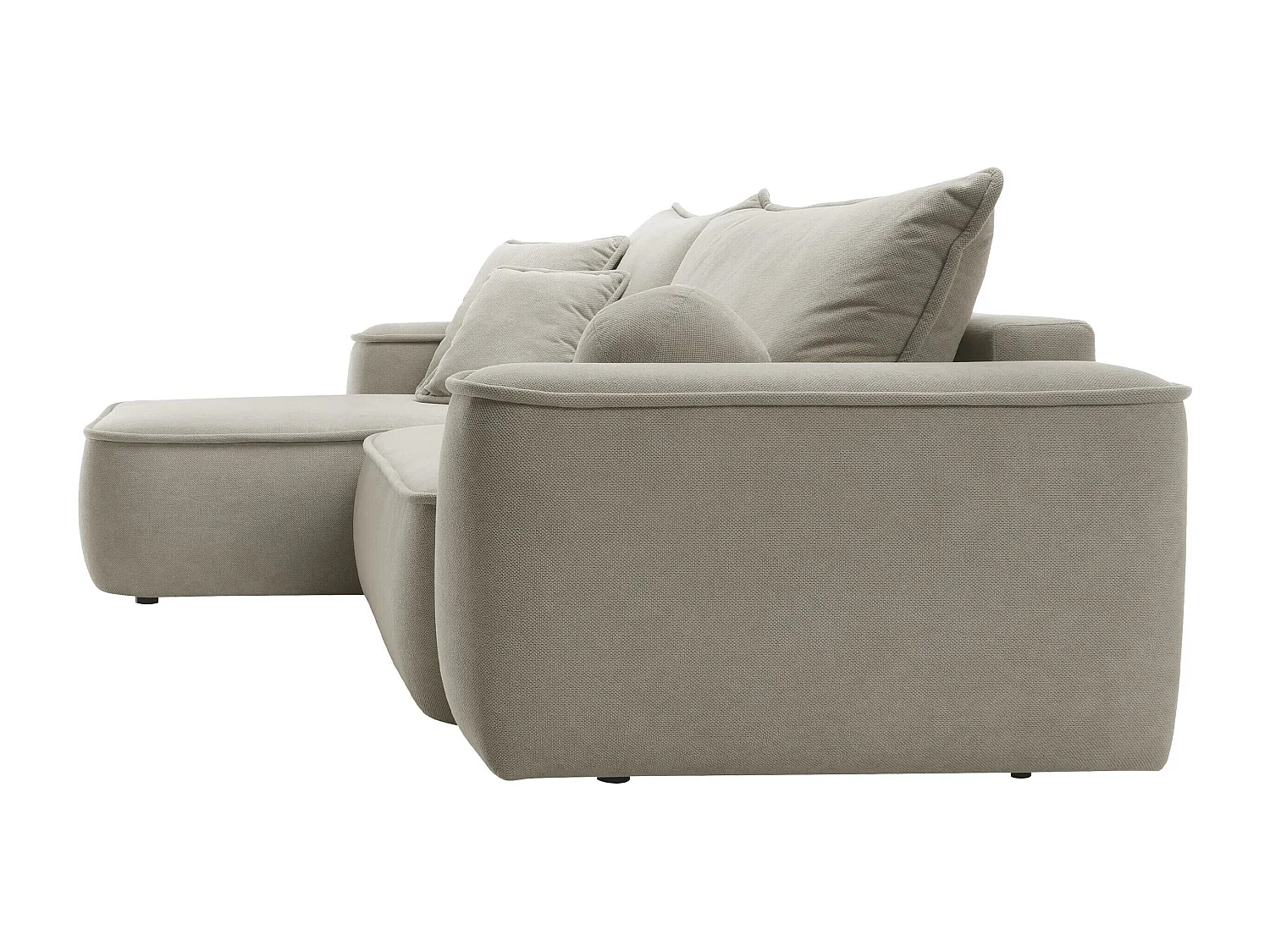 Sofá rinconero TrendyNest 112, De color marrón claro, Función de descanso, Almacenaje,