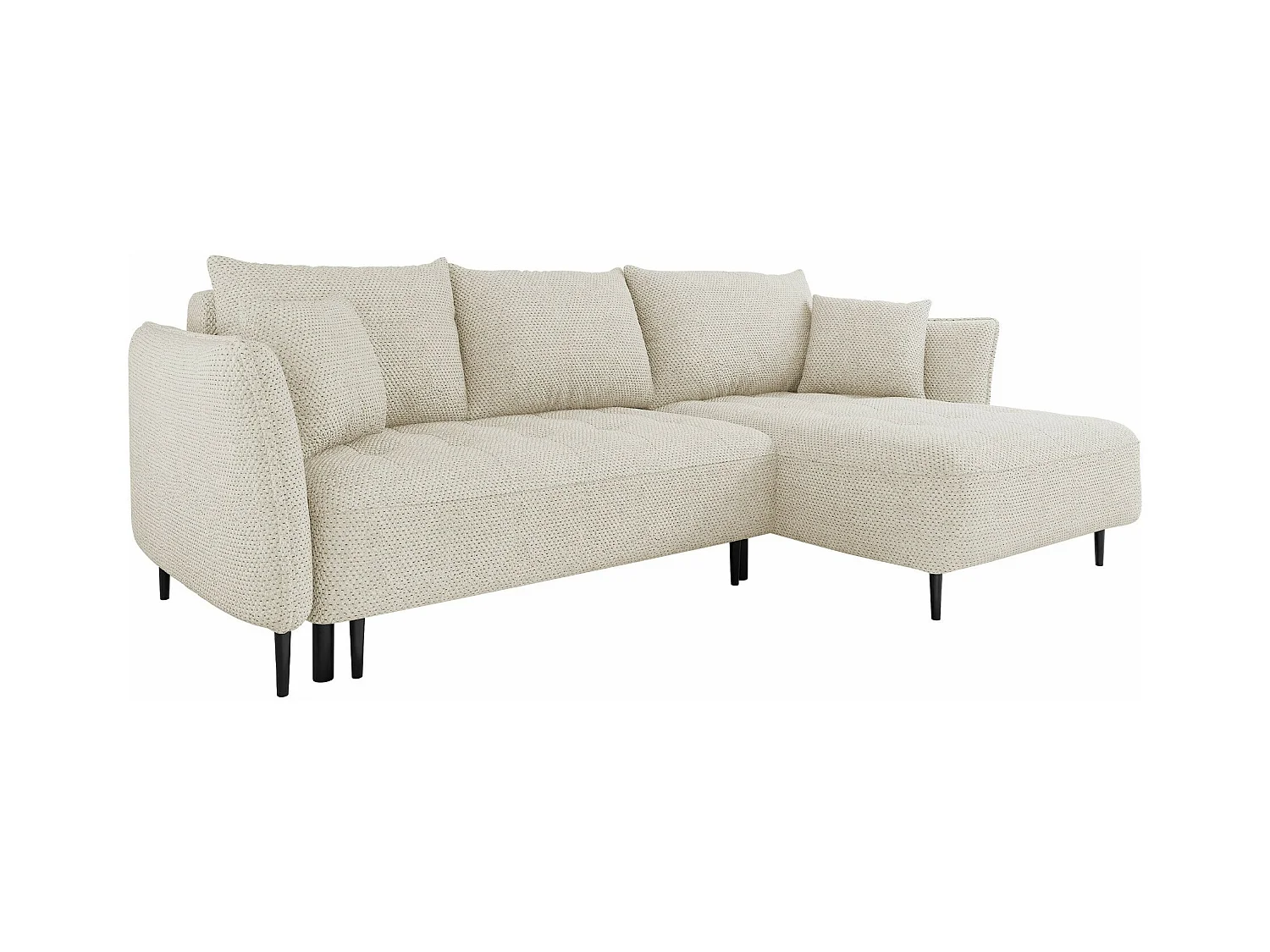 Canapé d'angle TrendyNest 102, Brun clair, Fonction de couchage, Boîte de literie, 276cm