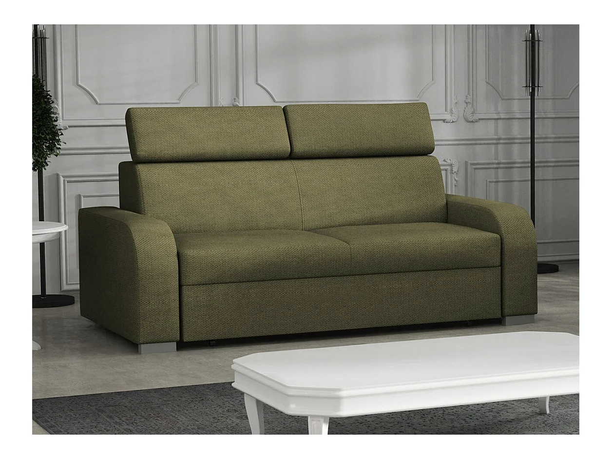 Canapé Etrcala 103, Vert, 170x100x85cm, Tapisserie, Pieds: Bois|Plastique