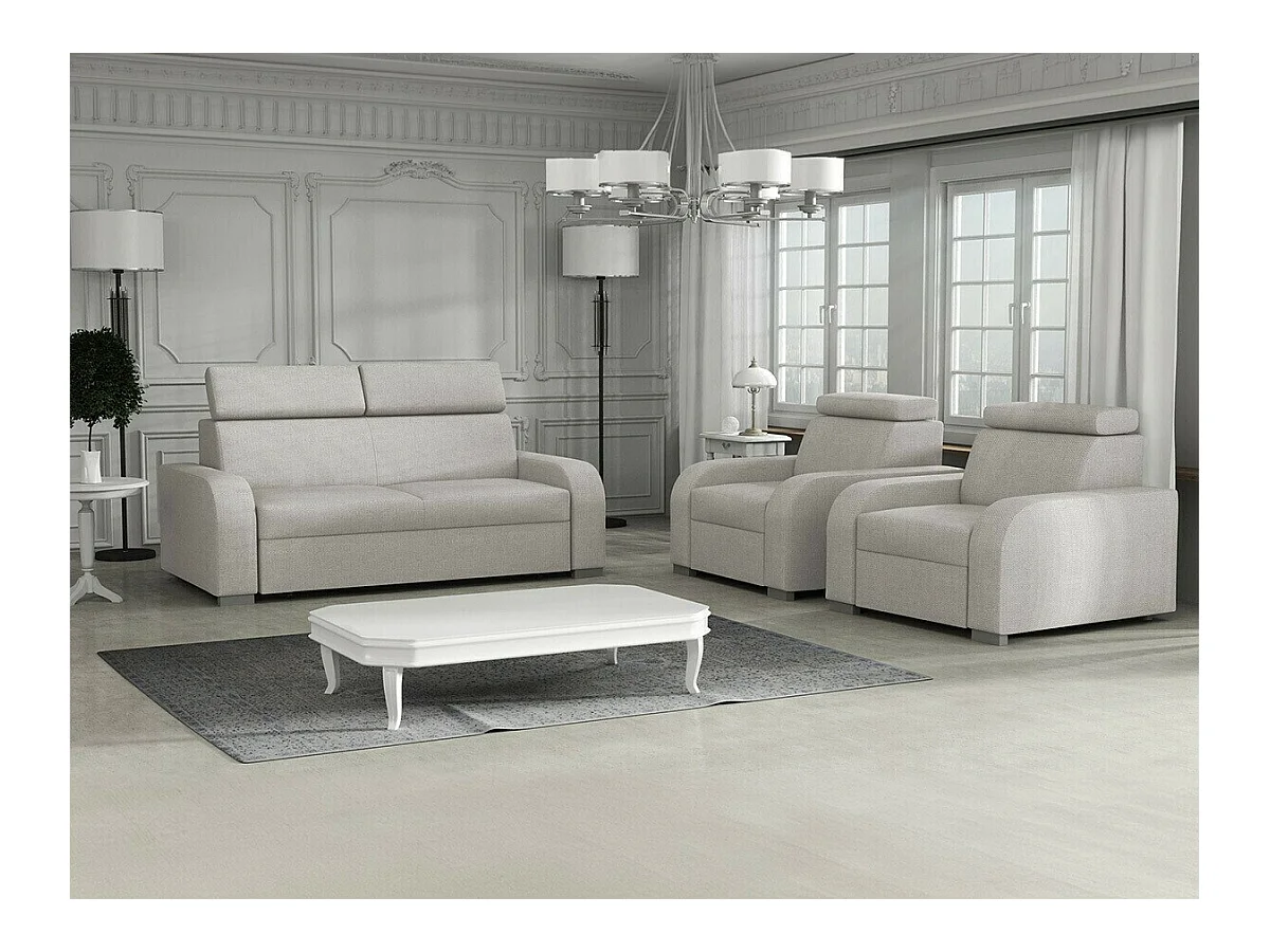 Sofá Etrcala 102, Gris, 200x100x85cm, Tapiz, Patas: Plástico|Madera