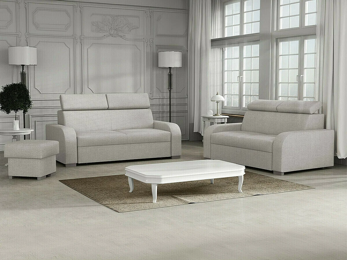 Canapé Etrcala 103, Brun clair, 170x100x85cm, Tissu, Pieds: Plastique|Bois