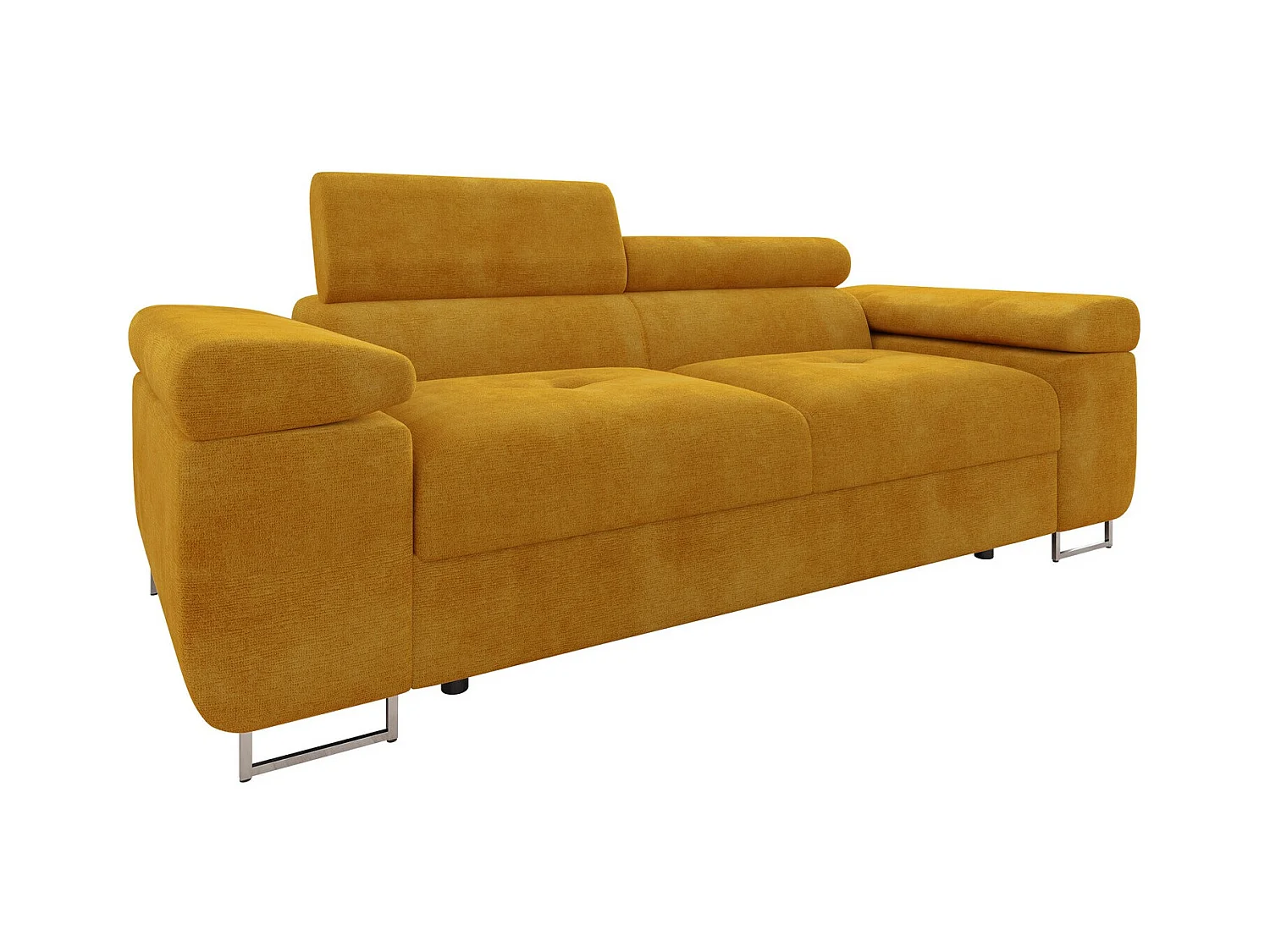 Sofá Comfivo Eliferu 105, Amarillo, 198x102x70cm, Tapiz, Patas: Metal