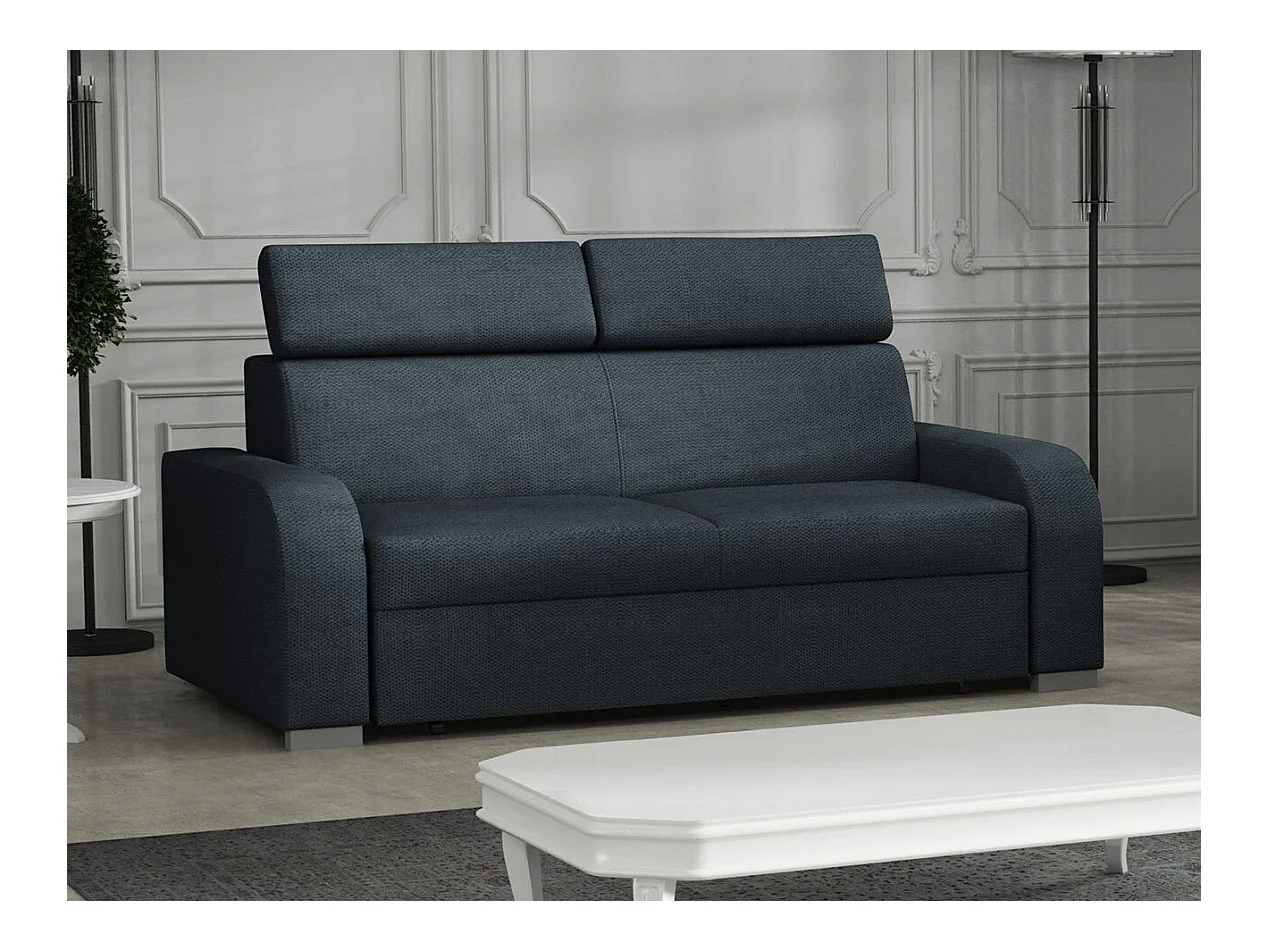 Canapé Etrcala 103, Bleu, 170x100x85cm, Tapisserie, Pieds: Plastique|Bois