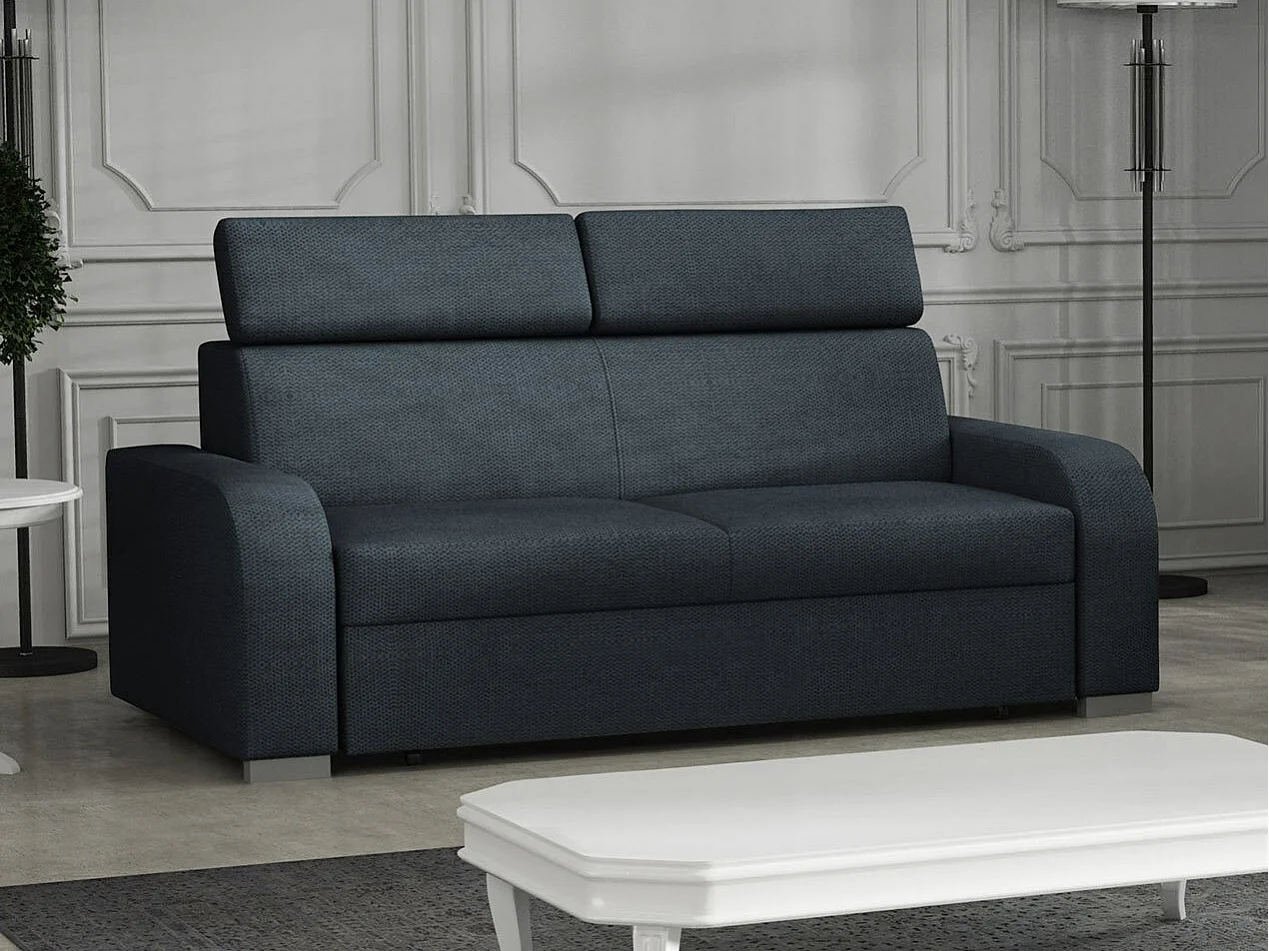 Canapé Etrcala 103, Bleu, 170x100x85cm, Tissu, Pieds: Plastique|Bois