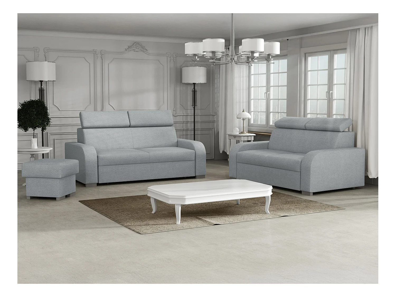 Sofá Etrcala 102, Gris, 200x100x85cm, Tapiz, Patas: Plástico|Madera