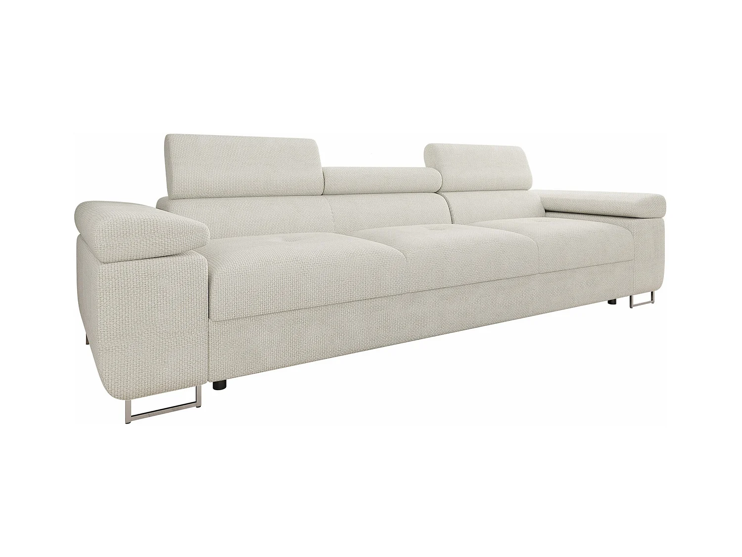 Sofá Comfivo Eliferu 104, Blanco, 263x102x70cm, Tapiz, Patas: Metal