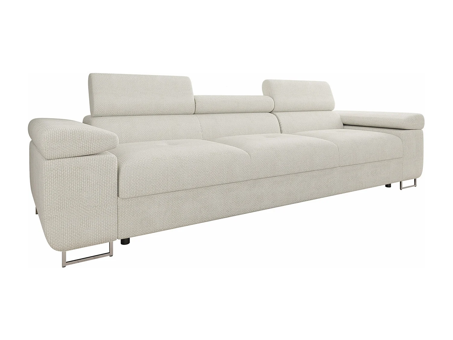 Sofá Comfivo Vinetum III, Blanco, 263x102x70cm, Tapiz, Patas: Metal|Plástico