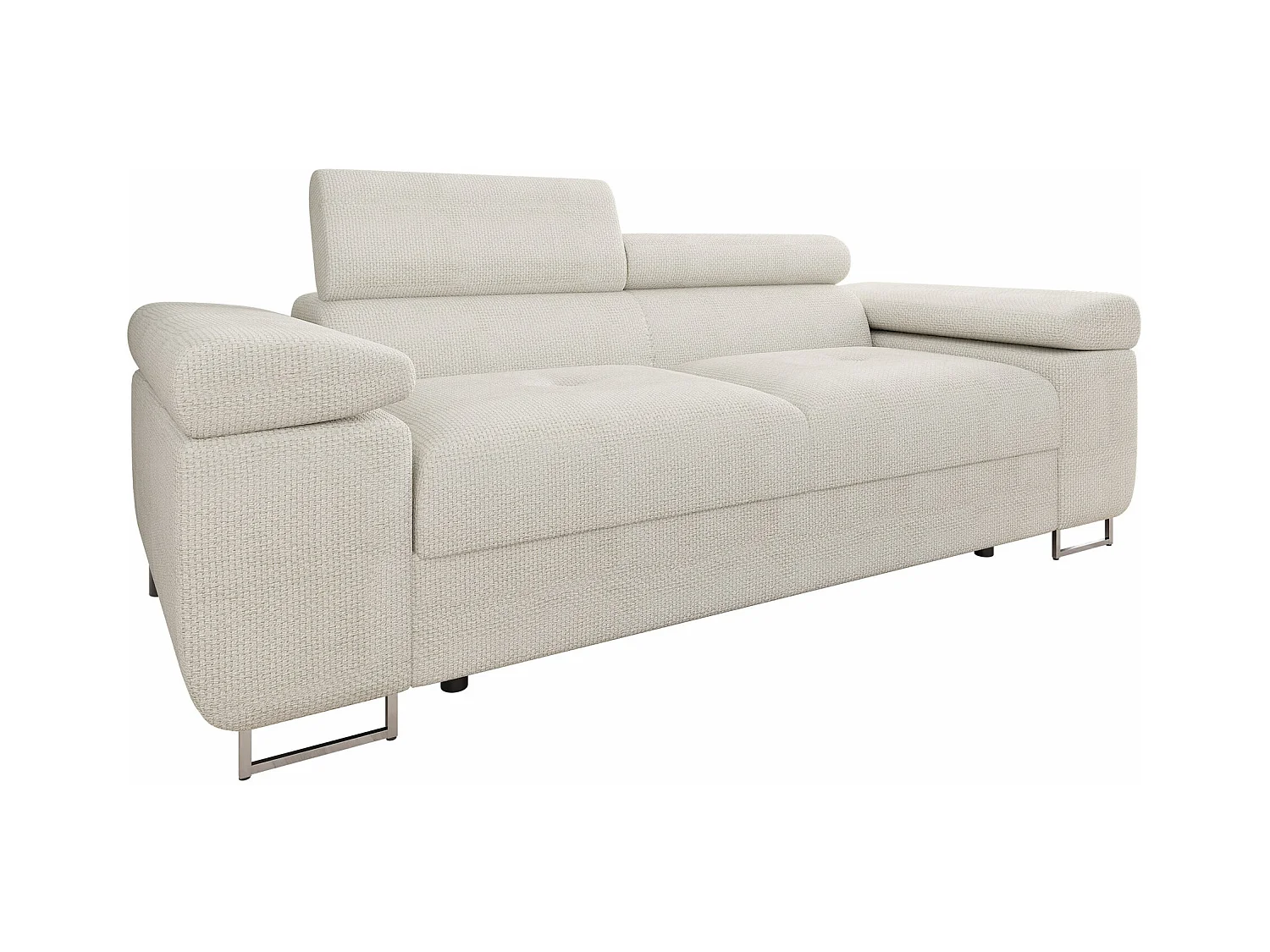 Sofá Comfivo Eliferu 105, Blanco, 198x102x70cm, Tapiz, Patas: Metal