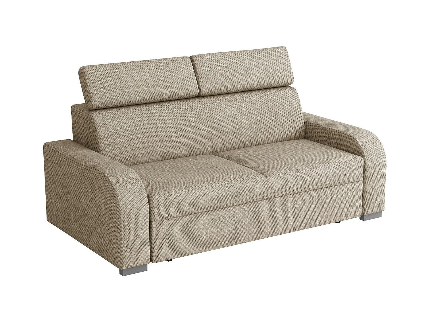 Canapé Etrcala 102, Brun clair, 200x100x85cm, Tapisserie, Pieds: Plastique|Bois