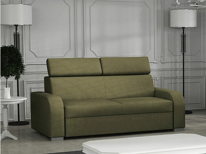 Sofá Etrcala 102, Verde, 200x100x85cm, Tapiz, Patas: Plástico|Madera