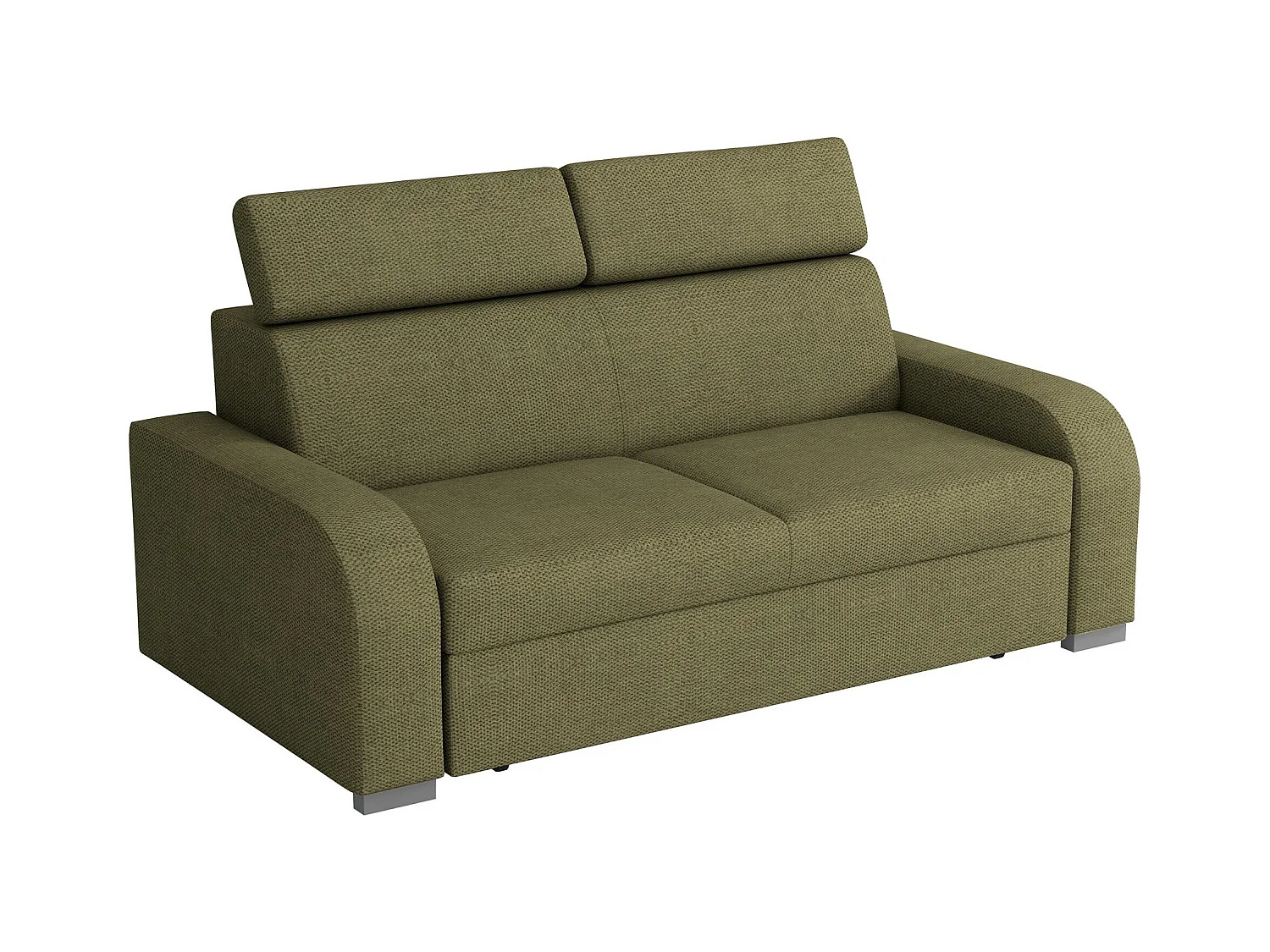 Canapé Etrcala 102, Vert, 200x100x85cm, Tapisserie, Pieds: Plastique|Bois