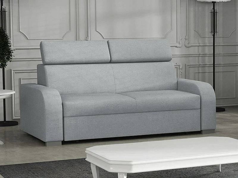 Canapé Etrcala 103, Gris, 170x100x85cm, Tapisserie, Pieds: Bois|Plastique