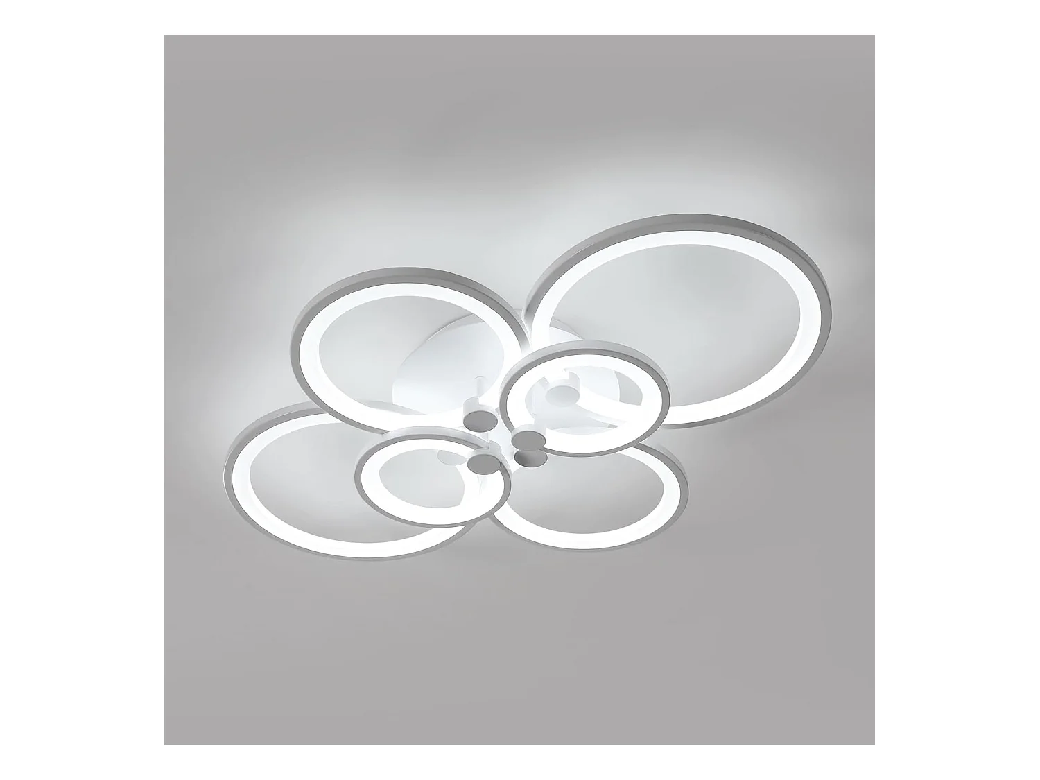 Plafonnier LED Salon Moderne 80W 7200lm 6000K - 6 Anneaux Acrylique/Métal, Éclairage pour Salon/Chambre