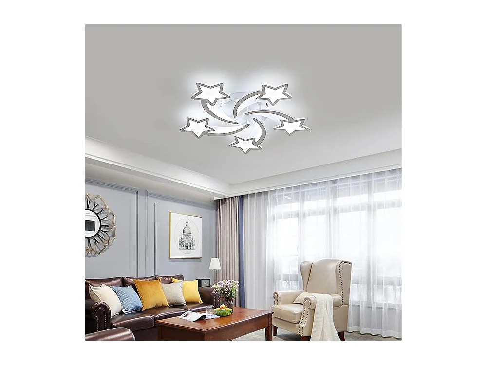 Plafonnier LED, éclairage du salon, éclairage du plafond de la chambre à coucher 60W 6700LM Plafonnier moderne, 6500K Lumière blanche froide