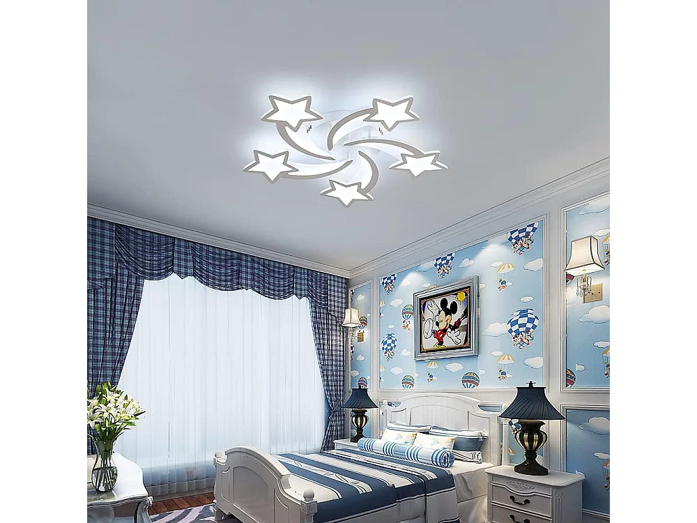 Plafonnier LED, éclairage du salon, éclairage du plafond de la chambre à coucher 60W 6700LM Plafonnier moderne, 6500K Lumière blanche froide