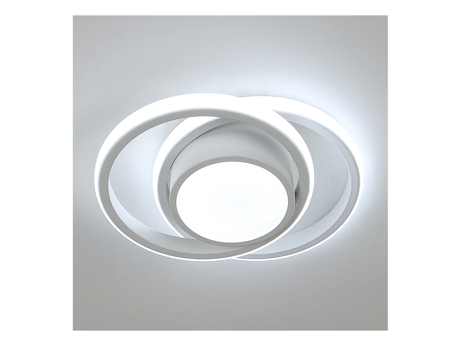 Plafonnier LED circulaire, Luminaire plafond moderne 32W 2400LM, Lustre acrylique intérieur pour couloir cuisine salon chambre, lumière blanche 6000K 12cm