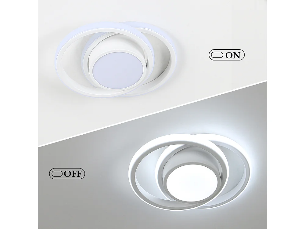 Plafonnier LED circulaire, Luminaire plafond moderne 32W 2400LM, Lustre acrylique intérieur pour couloir cuisine salon chambre, lumière blanche 6000K 12cm