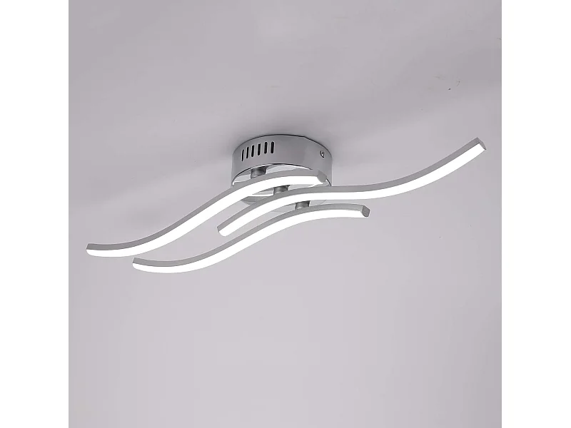 Plafonnier LED Suspension design en vague 18W 1600LM 4000K, éclairage moderne pour salon/cuisine, IP20 220V